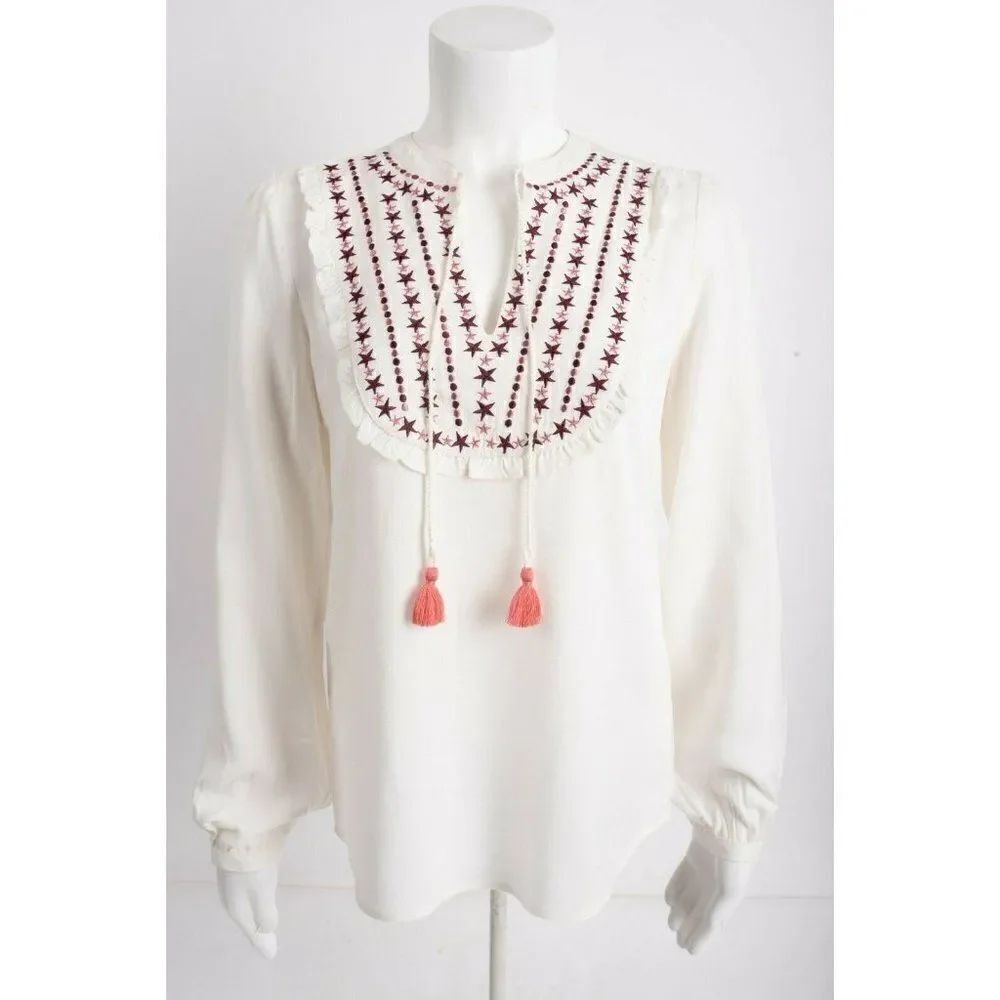 Boden Womens Polly Embroidered Top Blouse US 2